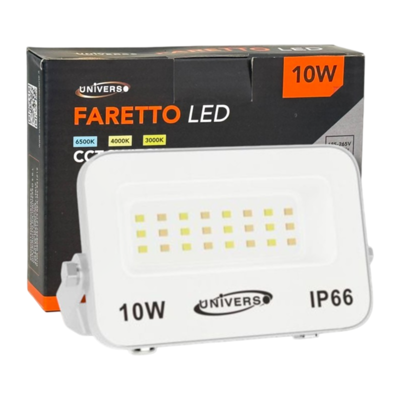 Proiettore LED Ultra Slim SMD UNIVERSO FT01-10B3C 10W | CCT Selezionabile IP66