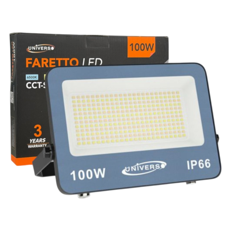 Proiettore LED Ultra Slim SMD UNIVERSO FT01-100G3C 100W | CCT Selezionabile IP66