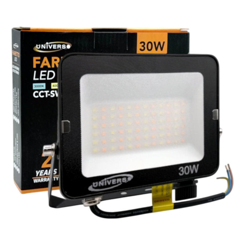 Proiettore SMD LED Slim UNIVERSO AC-30W-N3C 30W | CCT 3in1 Selezionabile IP65 Nero