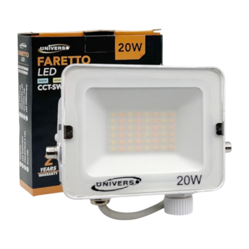 Proiettore SMD LED Slim UNIVERSO AC-20W-3C 20W | CCT 3in1 Selezionabile IP65 Bianco