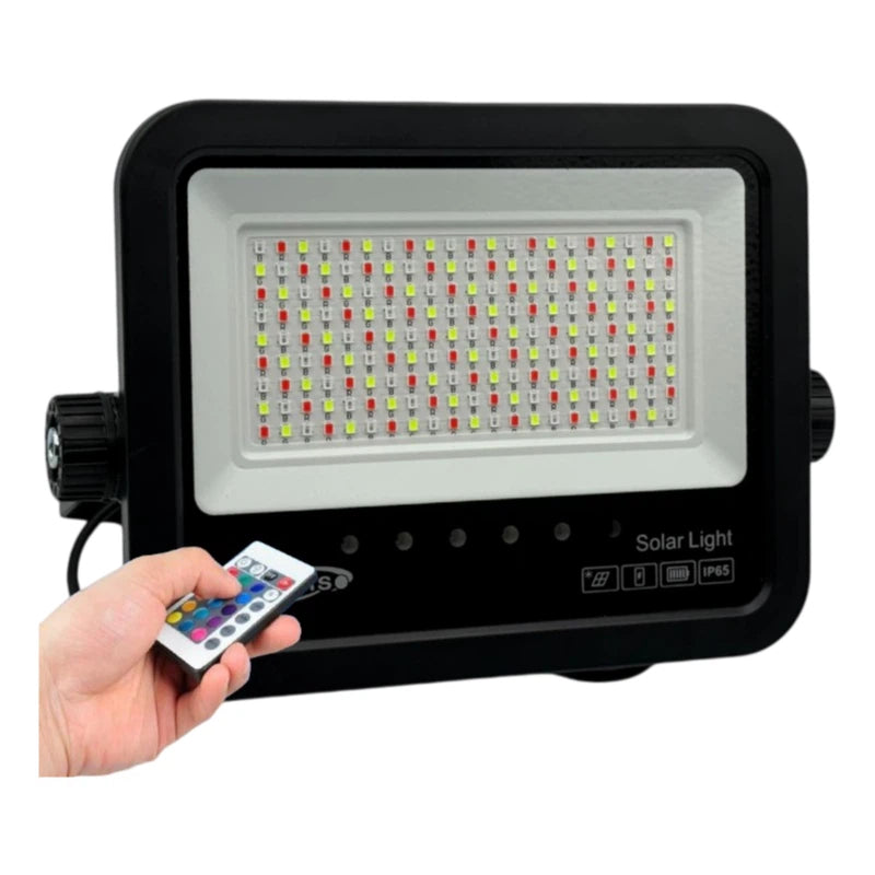 Proiettore LED RGB Multicolore UNIVERSO SL-RGB-80W | Pannello Solare e Telecomando IP65