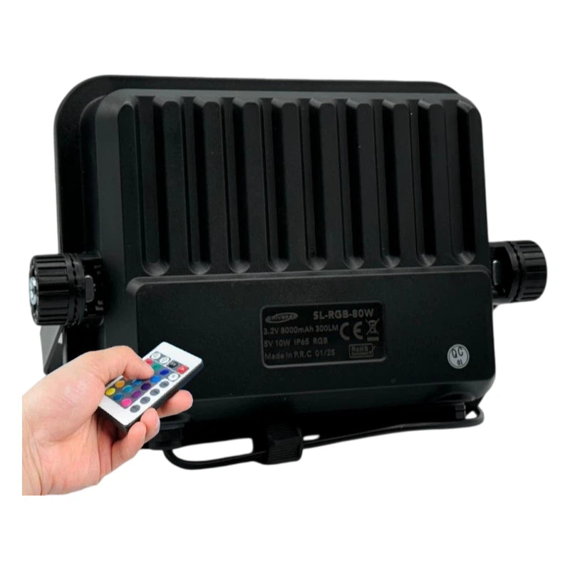 Proiettore LED RGB Multicolore UNIVERSO SL-RGB-80W | Pannello Solare e Telecomando IP65
