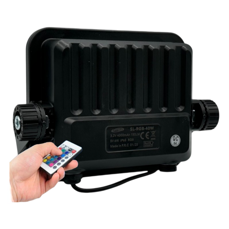 Proiettore LED RGB Multicolore UNIVERSO SL-RGB-40W | Pannello Solare e Telecomando IP65