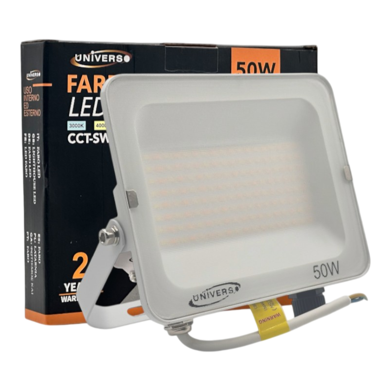 Proiettore SMD LED Slim UNIVERSO AC-50W-3C 50W | CCT 3in1 Selezionabile IP65 Bianco