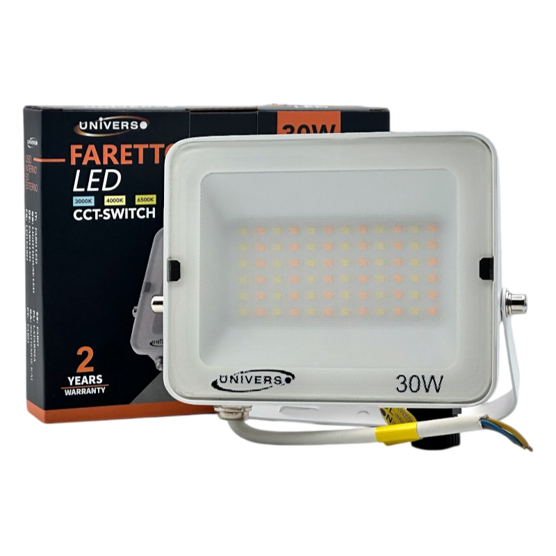 Proiettore SMD LED Slim UNIVERSO AC-30W-3C 30W | CCT 3in1 Selezionabile IP65 Bianco