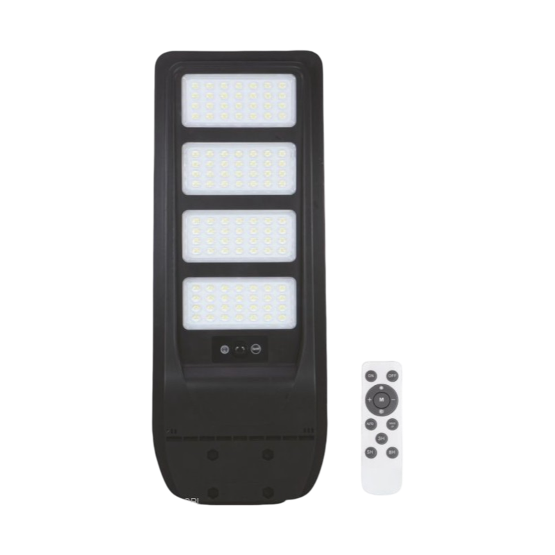 Lampione Stradale LED Solare UNIVERSO TR-200W-N | 200W Equivalenti con Pannello Fotovoltaico e Sensore Movimento IP65 2000 Lumen