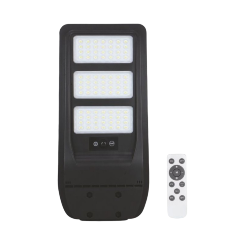 Lampione Stradale LED Solare UNIVERSO TR-150W-N | 150W Equivalenti con Pannello Fotovoltaico e Sensore Movimento IP65 1500 Lumen