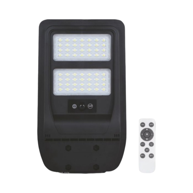 Lampione Stradale LED Solare UNIVERSO TR-100W-N | 100W Equivalenti con Pannello Fotovoltaico e Sensore Movimento IP65 1000 Lumen