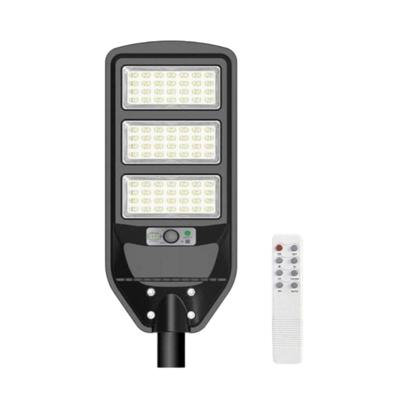 Lampione Stradale LED Solare UNIVERSO J02-180W-F | 180W Equivalenti con Pannello Fotovoltaico e Sensore Movimento IP65 1800 Lumen