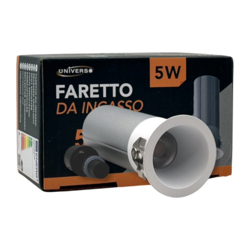 Faretto LED Rotondo da Incasso UNIVERSO HTSD3-F-R30-3C 5W | CCT Switch IP20 Bianco/Argento