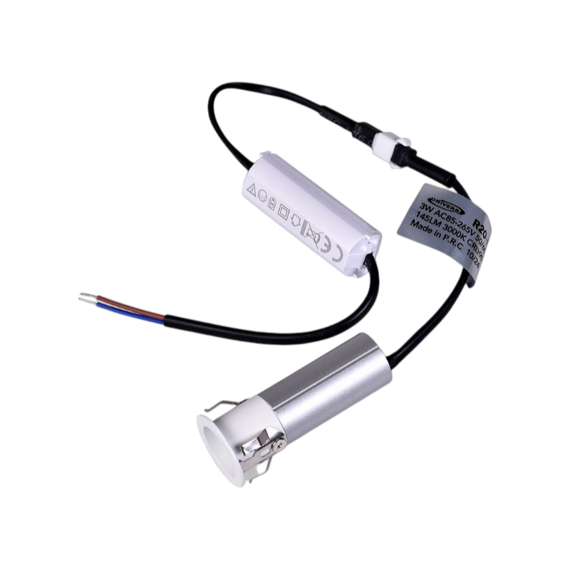 Faretto LED Rotondo da Incasso UNIVERSO R20-B 3W | CCT Selezionabile 3000K-4000K-6500K Bianco/Argento IP20