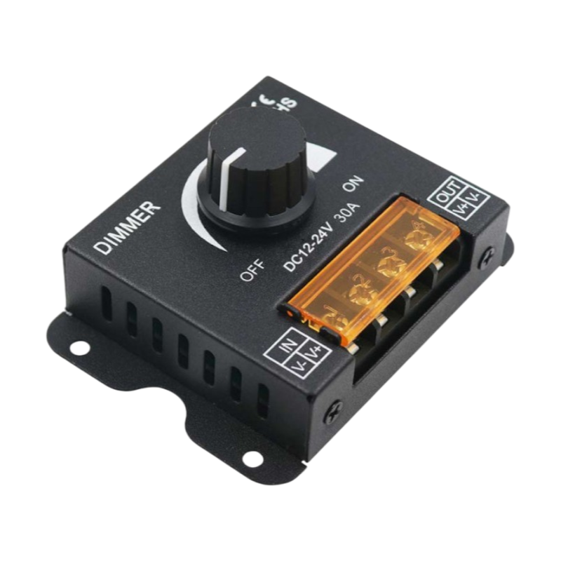 Dimmer con Manopola per Strip LED Monocolore DC12/24V | Potenza Max 720W