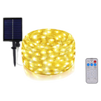Striscia LED Natalizia Solare 10m con Pannello e Telecomando - immagine 2
