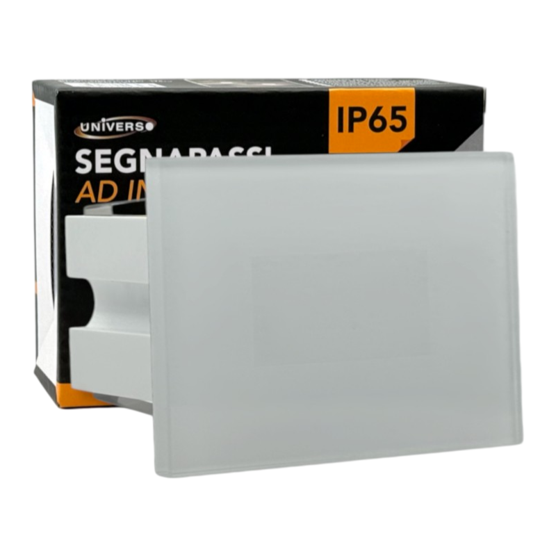 Universo ES37-B3C Segnapasso SMD LED Rettangolare in Vetro Montaggio a Incasso 503E 4W CCT Switch Cambia Colore Luce IP65