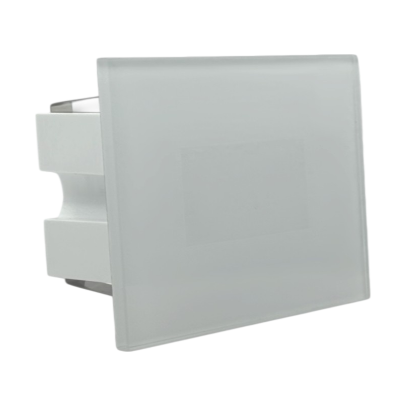 Universo ES37-B3C Segnapasso SMD LED Rettangolare in Vetro Montaggio a Incasso 503E 4W CCT Switch Cambia Colore Luce IP65