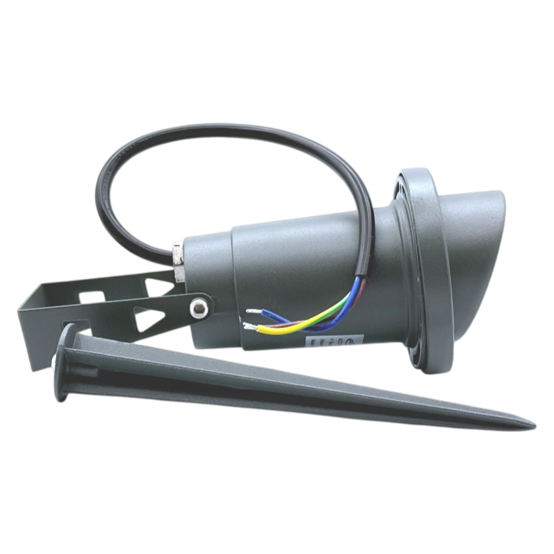 Universo ET-01-G Portafaretto da Giardino con Portalampada per Lampadine GU10 Picchetto da Interramento in Alluminio Grigio