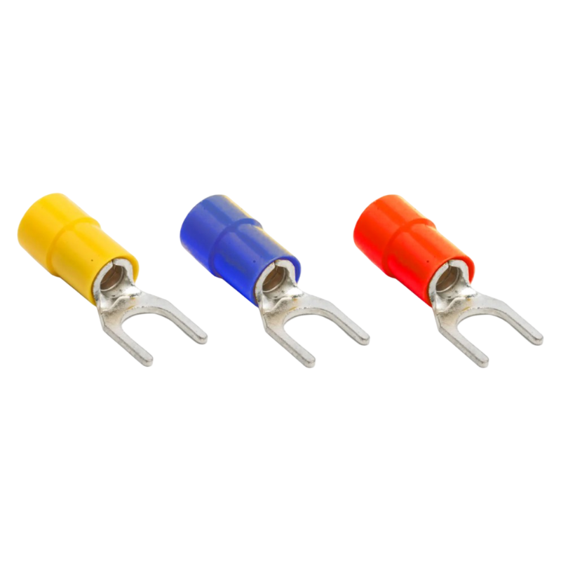 Confezione da 100 pezzi – Capicorda terminale a forcella isolato, a crimpare per cavi da 2,5 mm² a 4 mm², misura M4