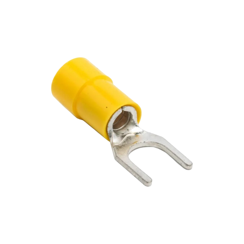 Confezione da 100 pezzi – Capicorda terminale a forcella isolato, a crimpare per cavi da 2,5 mm² a 4 mm², misura M4
