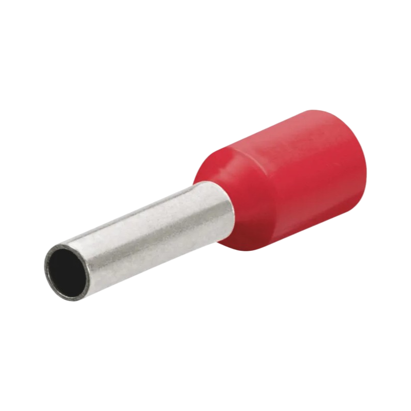 Confezione da 100 pezzi – Tubetto terminale capicorda isolato per cavi da 4 mm², lunghezza terminale 9 mm – Colori giallo, rosso, blu