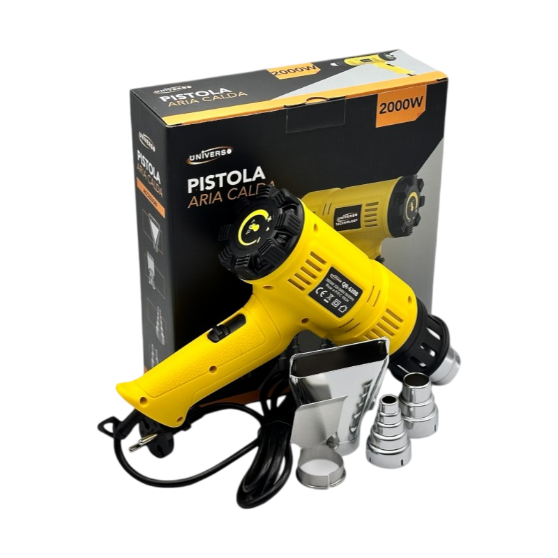 Pistola Termica Aria Calda UNIVERSO QR-620B 2000W | Sverniciatore con Doppio Selettore Temperatura e Flusso Aria