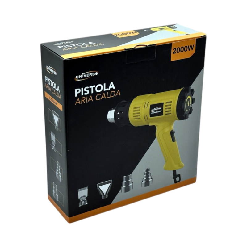 Pistola Termica Aria Calda UNIVERSO QR-620B 2000W | Sverniciatore con Doppio Selettore Temperatura e Flusso Aria