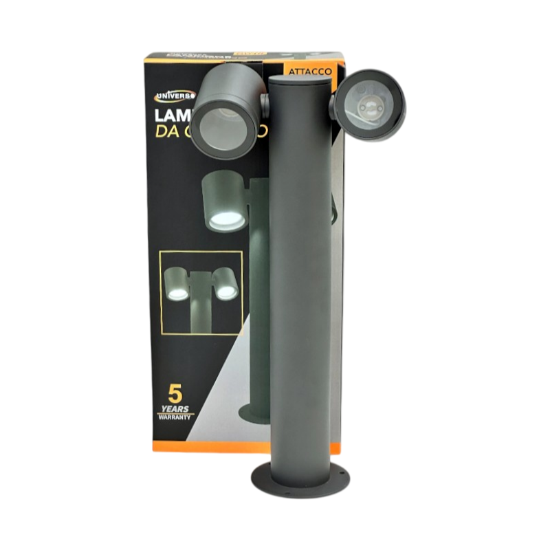 Lampione da giardino UNIVERSO 539PB-B440-G 45 cm con diffusori orientabili e 2 attacchi GU10 IP44 per esterno