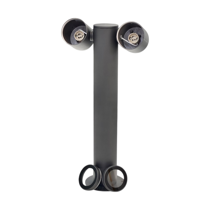 Lampione da giardino UNIVERSO 539PB-B440-G 45 cm con diffusori orientabili e 2 attacchi GU10 IP44 per esterno