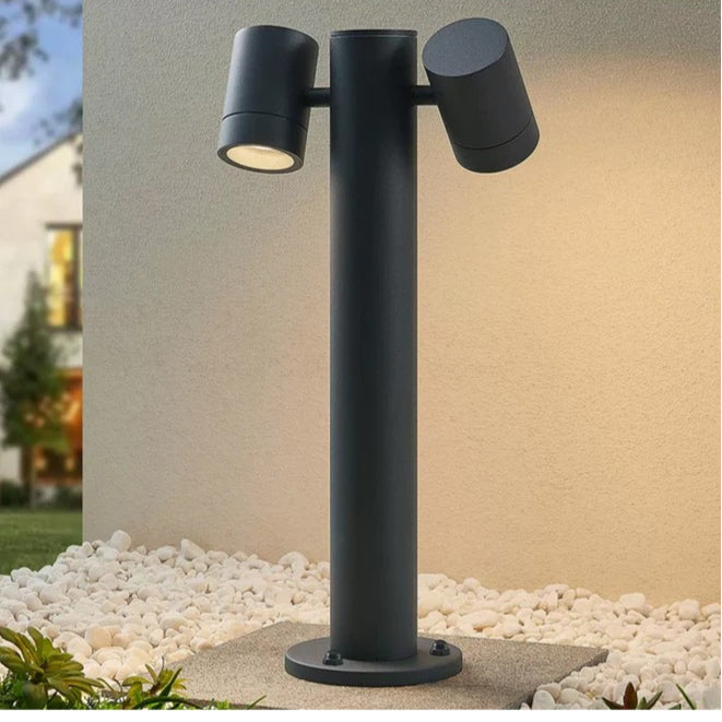 Lampione da giardino UNIVERSO 539PB-B440-G 45 cm con diffusori orientabili e 2 attacchi GU10 IP44 per esterno