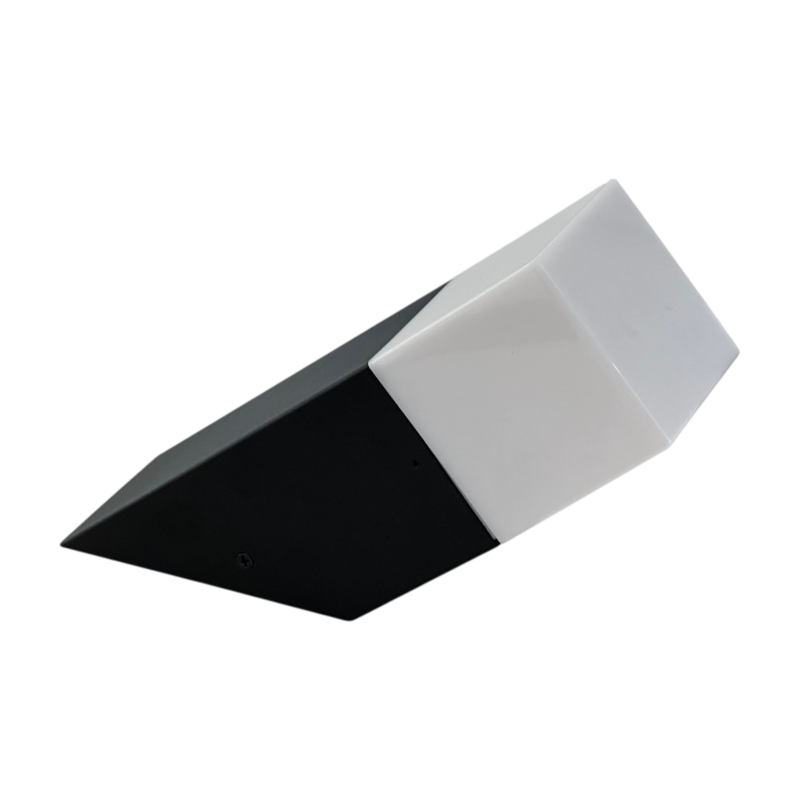 Portalampada Applique da Giardino Universo B250 – Wall Light da Muro Quadrato per Lampadine E27, Colore Bianco e Nero