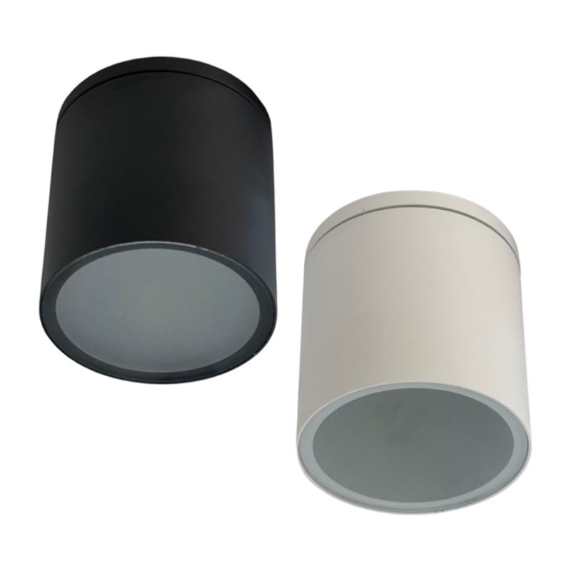 Portalampada Applique da Giardino Universo H94 – Wall Light da Muro a Cilindro per Lampadine GU10, Colore Bianco e Nero
