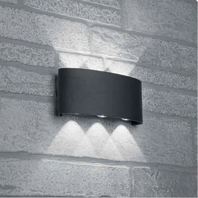 Applique LED da Muro Nera a Doppia Emissione Luminosa 16W – Wall Light con 6 LED SMD, IP65 per Esterno