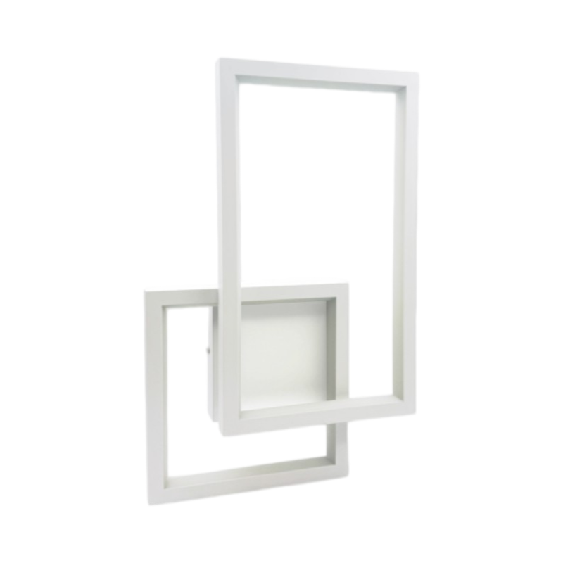 Applique LED a Muro Bianca Universo AQ34-B3C 24W – Forma Geometrica Rettangolare con Switch CCT per Luce 3000K/4000K/6500K
