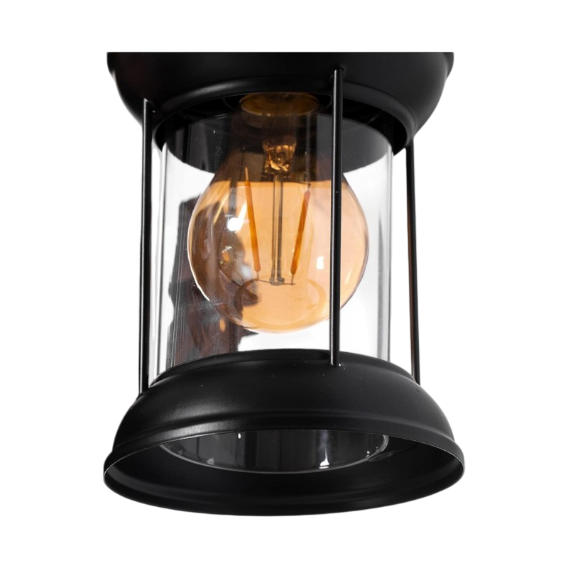 Applique Vintage Country Retro da Parete Universo – A Forma di Lanterna in Metallo e Ancora in Legno con Portalampada per Lampadine E27