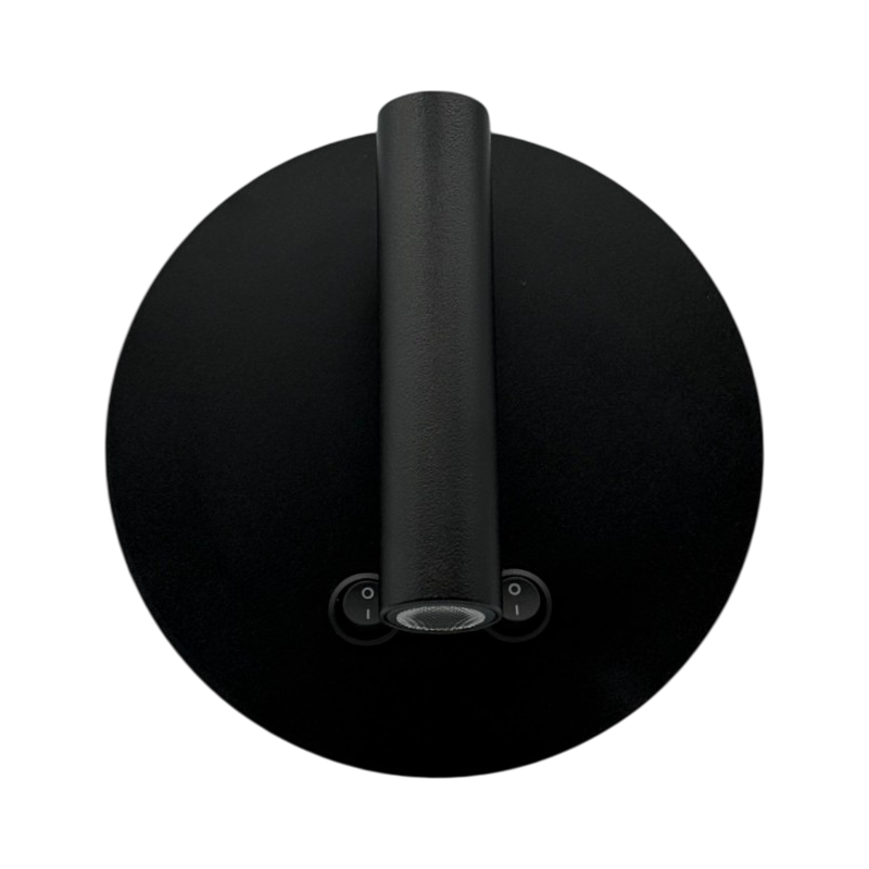Lampada Applique LED da Parete Universo MR-01-NC – Doppia Sorgente Luminosa Orientabile con Interruttori, Colore Nero, Luce Calda 3000K