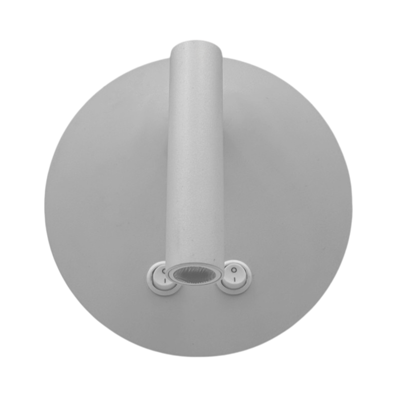 Lampada Applique LED da Parete Universo MR-01-BC – Doppia Sorgente Luminosa Orientabile con Interruttori, Colore Bianco, Luce Calda 3000K
