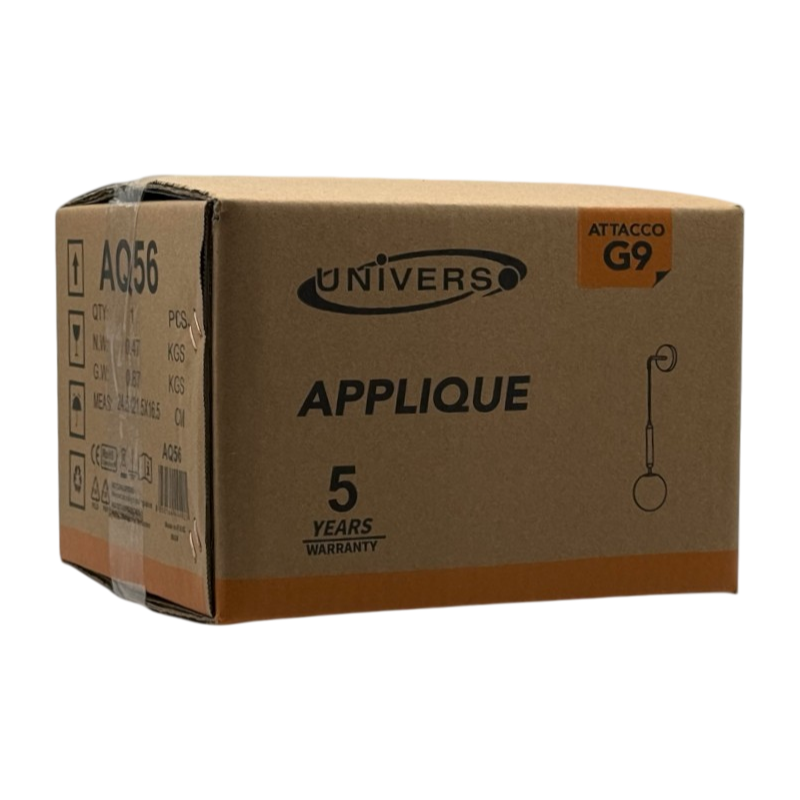 Applique Lampada da Interno a Parete Universo AQ56 – Stile Contemporaneo, Max 10W, Attacco G9