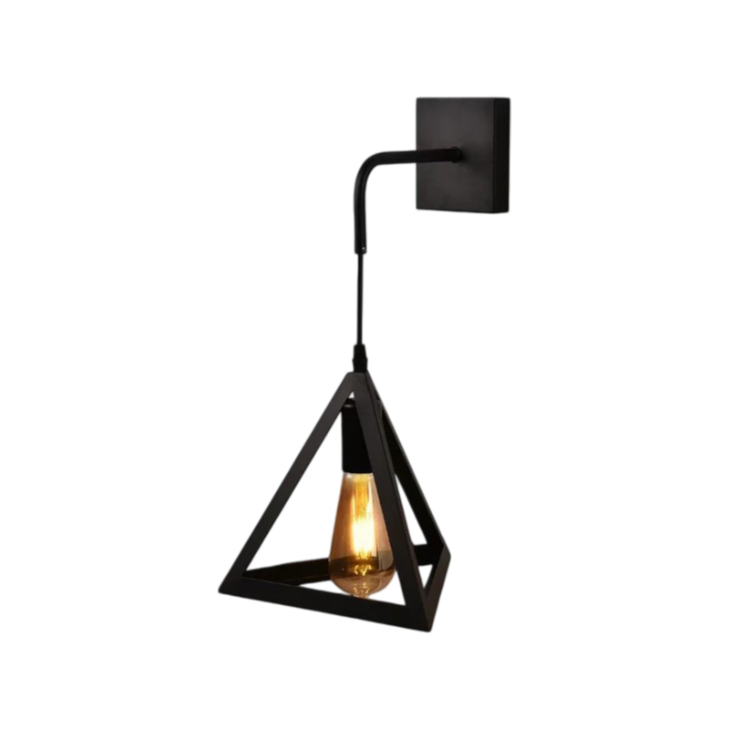 Lampada Applique a Muro Universo AQ54 – Forma Triangolare Tridimensionale con Attacco E27, Max 60W, Colore Bianco e Nero