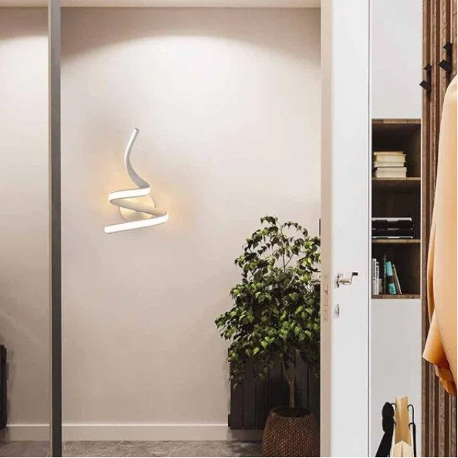 Applique LED a Spirale – Montaggio a Parete 10W, Colore Luce CCT 3in1 (3000K/4000K/6500K)