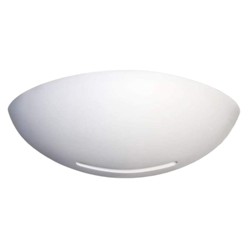 Applique Mezza Luna in Gesso Verniciabile – Doppia Emissione Luminosa 50W con Portalampada R7S