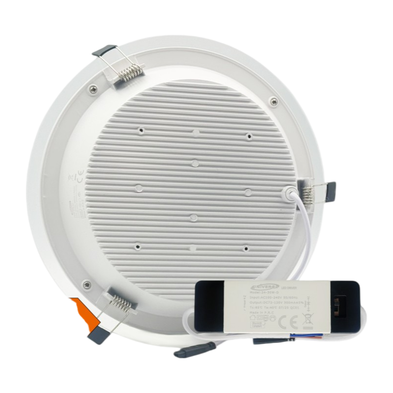 Faretto COB LED da Incasso Rotondo 30W – Colore Bianco, CCT Switch con Selezione Luce 3000K/4000K/6500K