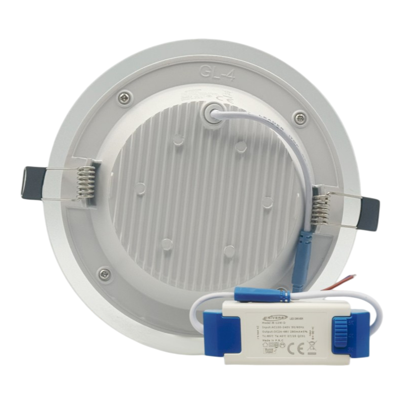 Faretto COB LED da Incasso Rotondo 7W – Colore Bianco, CCT Switch con Selezione Luce 3000K/4000K/6500K
