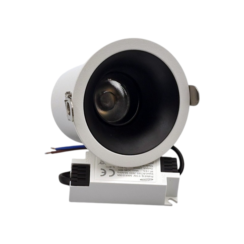 Faretto COB LED da Incasso Rotondo Orientabile Universo YLX-D85-10W – 10W, CRI≥90, Compatibile con Portafaretti