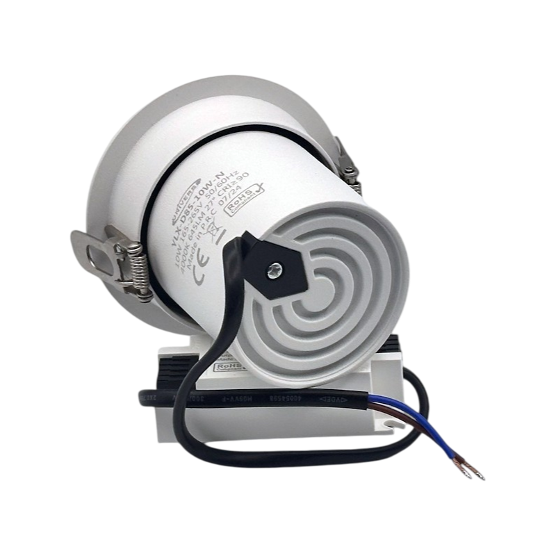 Faretto COB LED da Incasso Rotondo Orientabile Universo YLX-D85-10W – 10W, CRI≥90, Compatibile con Portafaretti