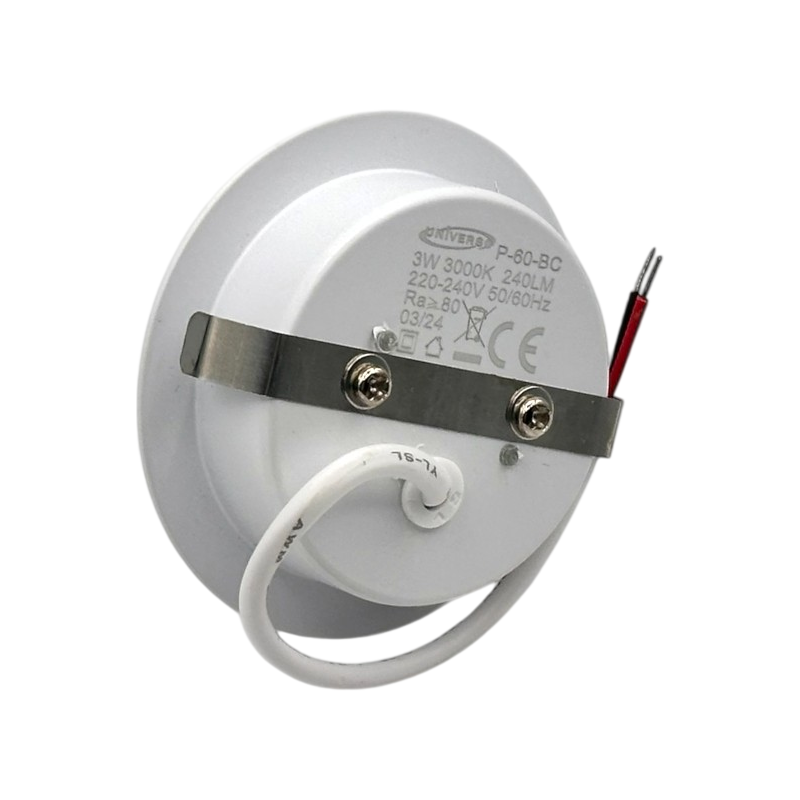 Faretto LED Rotondo Ultra Slim Bianco 3W da Incasso – 240 Lumen, Luce Calda, Naturale o Fredda