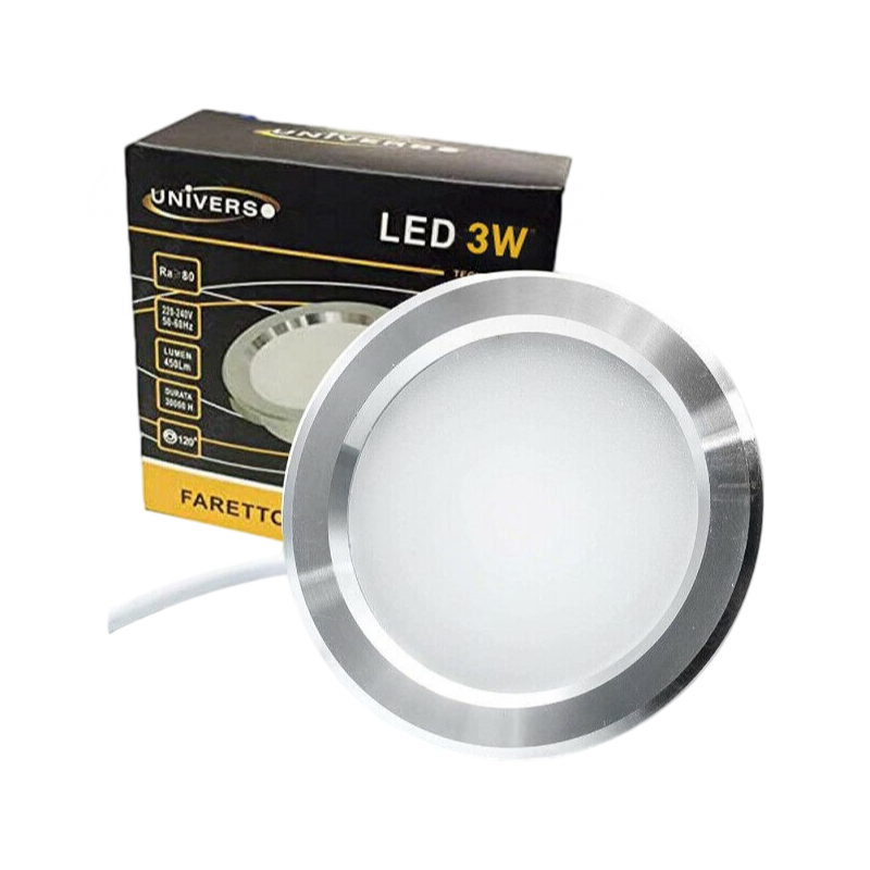 Faretto LED Rotondo Ultra Slim 3W da Incasso – 240 Lumen, Luce Calda/Naturale/Fredda