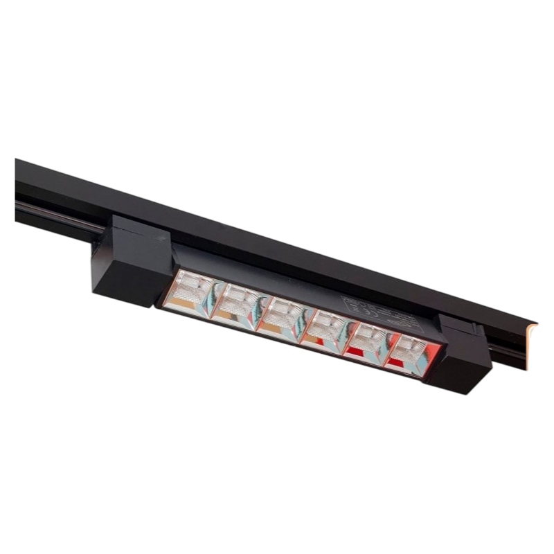 Track Light Faretto Lineare LED SMD Universo PST-27-N – 12W, 38°, per Binario Elettrificato Monofase, Colore Nero