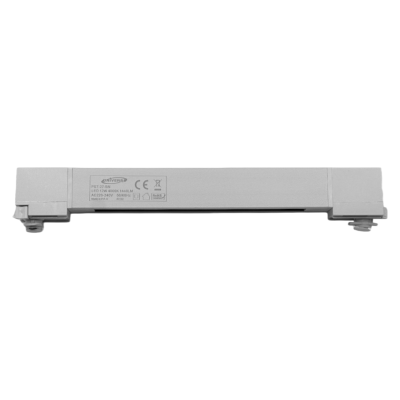 Track Light Faretto Lineare LED SMD Universo PST-27-B – 12W, 38°, per Binario Elettrificato Monofase, Colore Bianco
