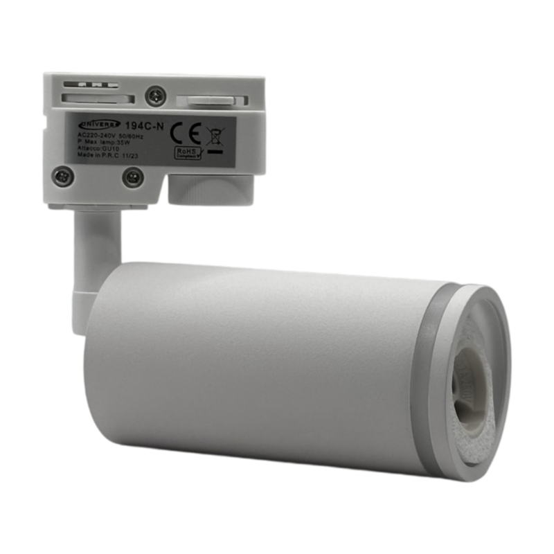 Track Light da Binario Monofase Universo 194C-B – Con Portalampada per Lampadine GU10, Colore Bianco
