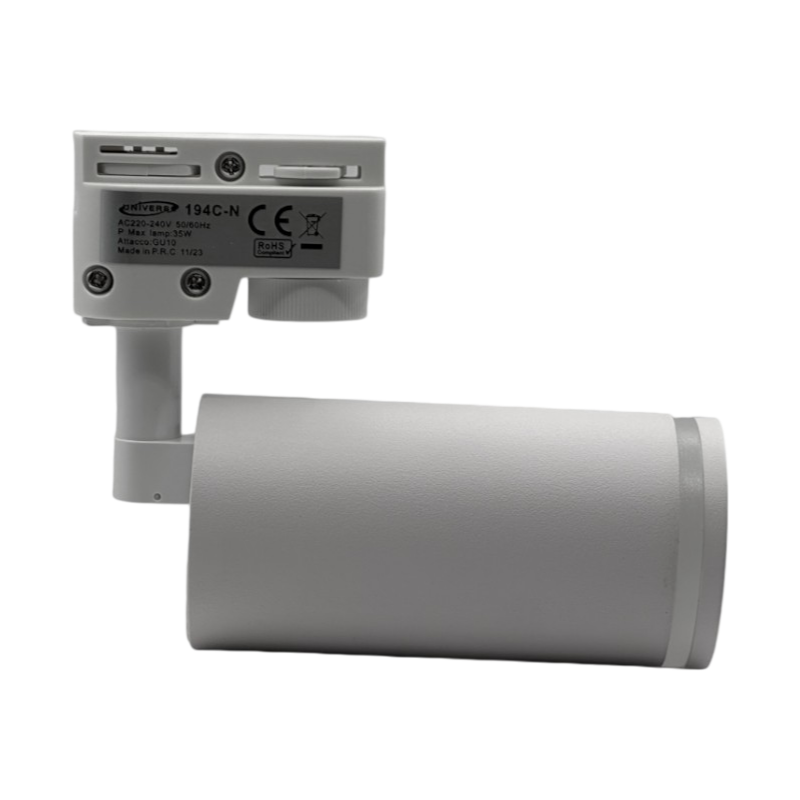 Track Light da Binario Monofase Universo 194C-B – Con Portalampada per Lampadine GU10, Colore Bianco