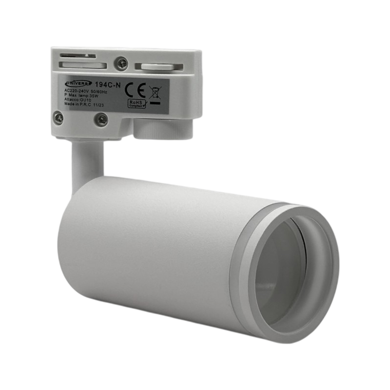 Track Light da Binario Monofase Universo 194C-B – Con Portalampada per Lampadine GU10, Colore Bianco
